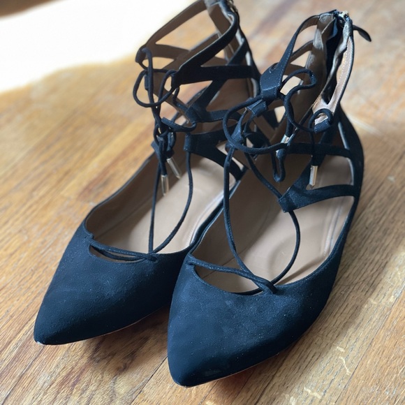 Aquazzura Belgravia black lace up flats sz 42 - Picture 4 of 9
